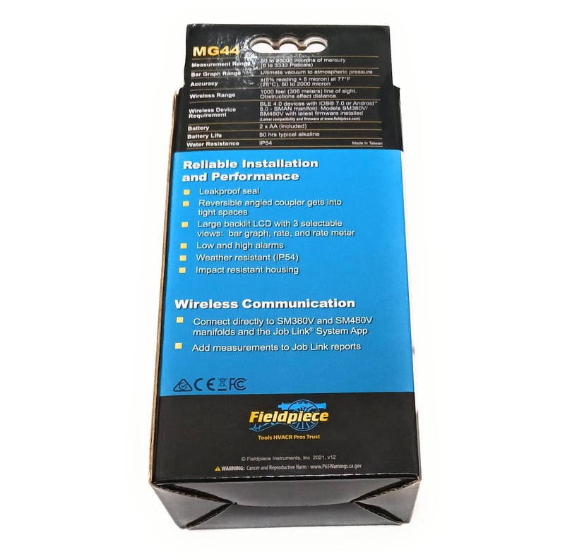 Fieldpiece MG44 - Wireless Vacuum Gauge - Image 2