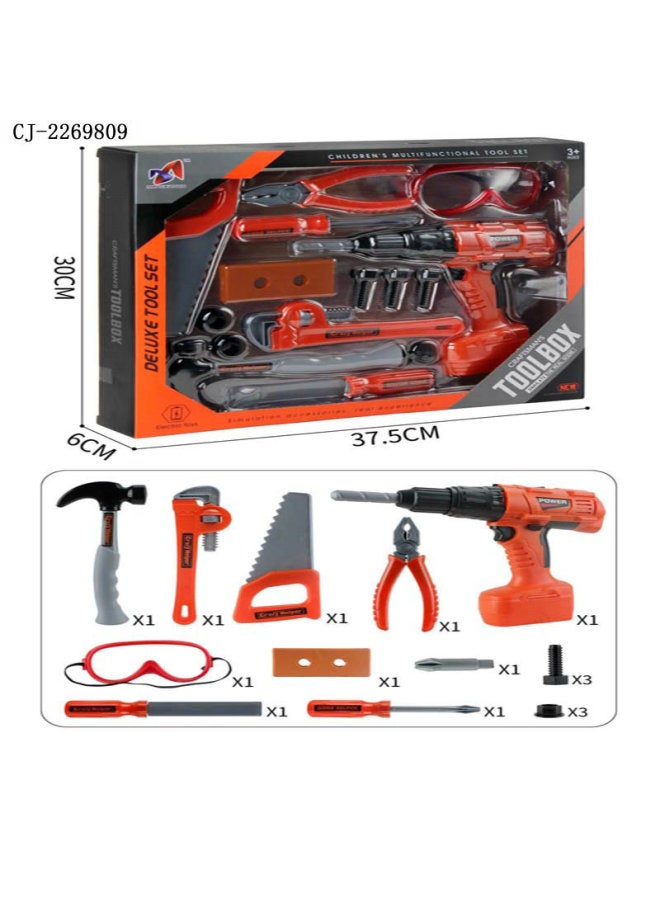 تلعب منزل لعبة تعليمية الصبي أداة إصلاح أداة الأطفال DIY محاكاة أداة المحمولة مجموعة صناديق-اللون: CJ-2269811 - Image 3