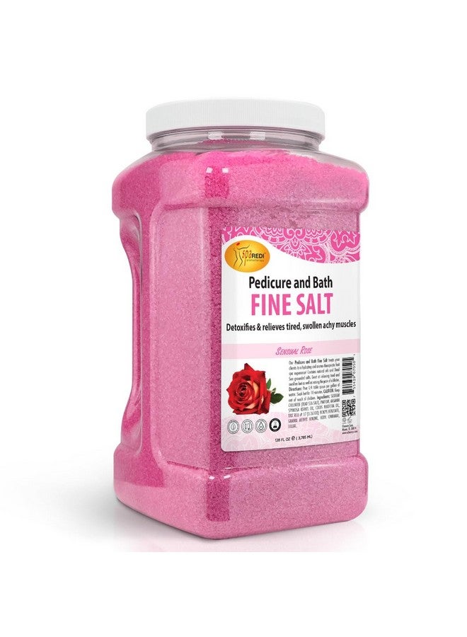 spa REDI نقع القدمين للتخلص من السموم وباديكير وملح ناعم برائحة الورد 128 أونصة مصنوع من أملاح البحر الأحمر وزيت الأركان وزيت جوز الهند والزيوت الأساسية يرطب وينعم ويرطب - Image 1