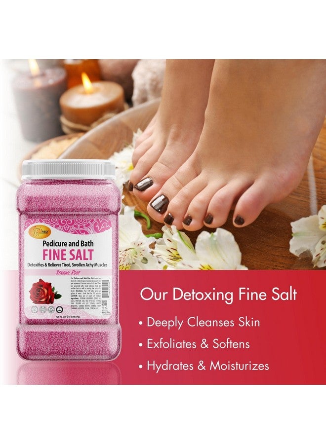 spa REDI نقع القدمين للتخلص من السموم وباديكير وملح ناعم برائحة الورد 128 أونصة مصنوع من أملاح البحر الأحمر وزيت الأركان وزيت جوز الهند والزيوت الأساسية يرطب وينعم ويرطب - Image 5