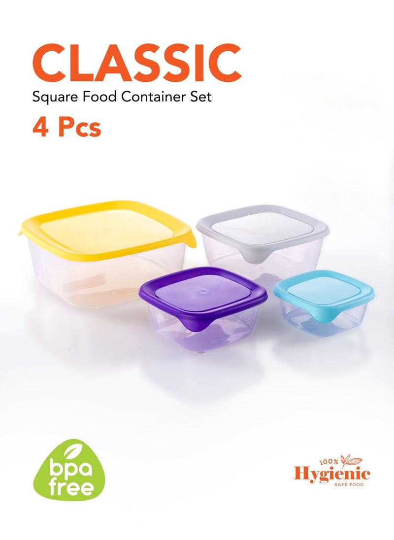 Grandi classic food containers Made of plastic Airtight Lids Food Storage Box set 4 pes  - Image 1