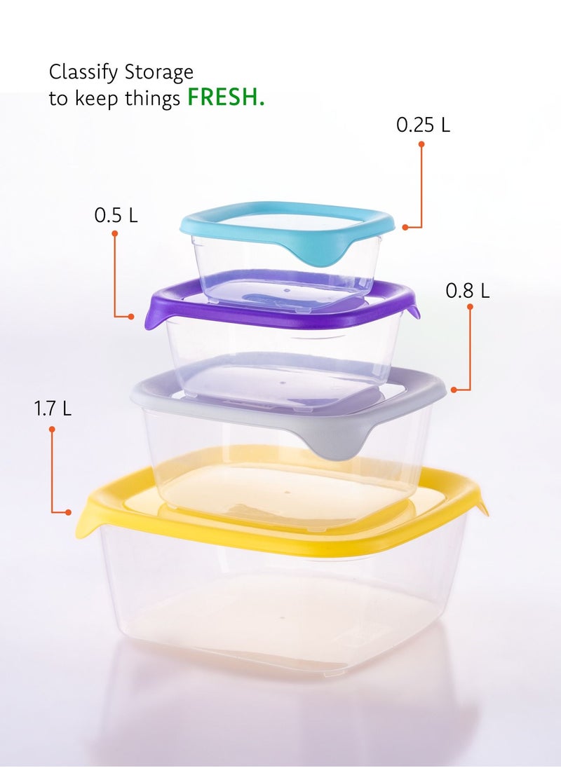 Grandi classic food containers Made of plastic Airtight Lids Food Storage Box set 4 pes  - Image 2