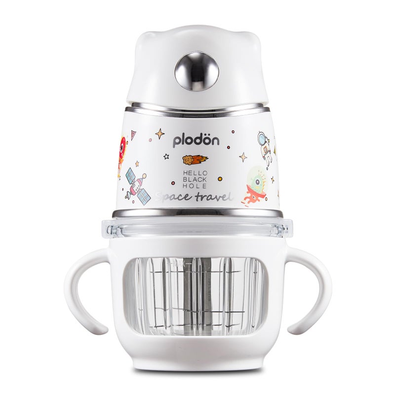 Plodon Baby blender food maker, PLODON 15-in-1 baby food processor set, suitable for vegetables, fruits and meat, compatible with stage-based recipes, separator, silicone spoon, scraper, (silver) - Image 1