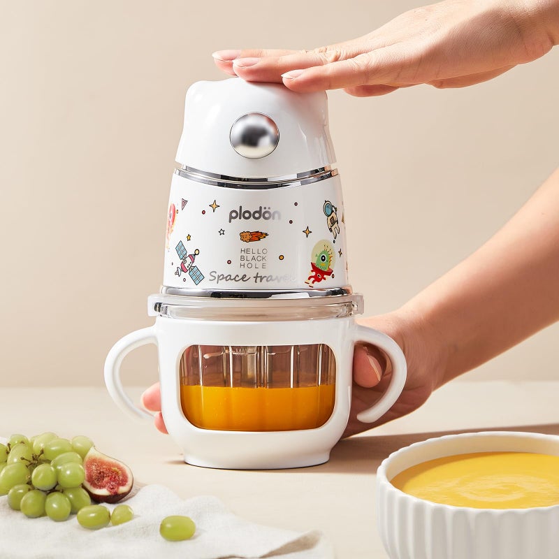 Plodon Baby blender food maker, PLODON 15-in-1 baby food processor set, suitable for vegetables, fruits and meat, compatible with stage-based recipes, separator, silicone spoon, scraper, (silver) - Image 3