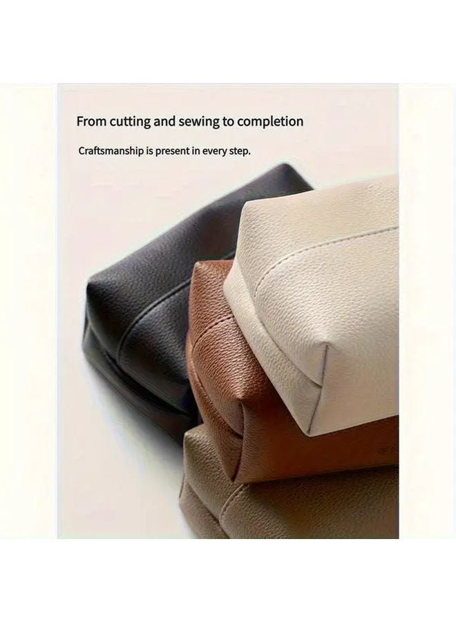 Modern Square Tissue Box Caramel Brown Space Saving Easy Clean Home Office Decor - Image 5