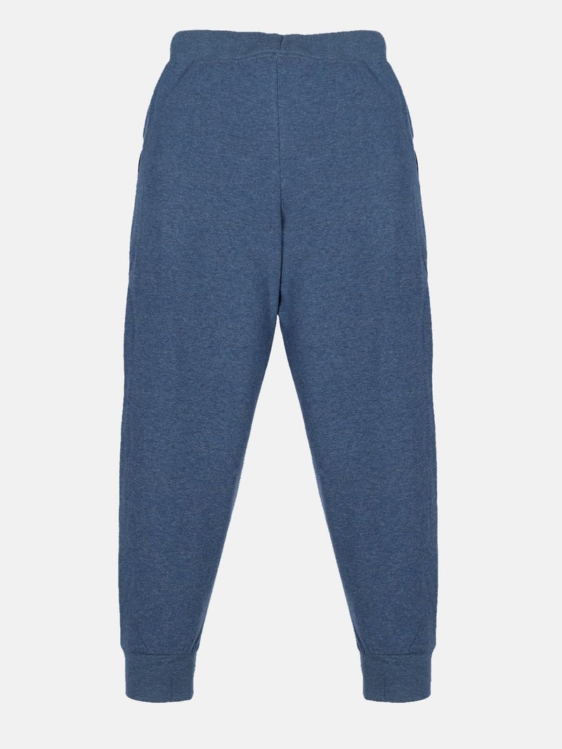 KiddoPanti Boys & Girls Solid Cotton Track Pant Pack of 2, Blue Melange & Jet Black, 8-10Y - Image 4