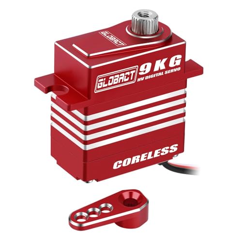 GLOBACT 9kg Metal Servo for TRX4M with Servo Arm High Torque Digital Servo Coreless Motor Servo HV 48V84V for 118 RC Crawler Servo Upgrade Red - Image 1