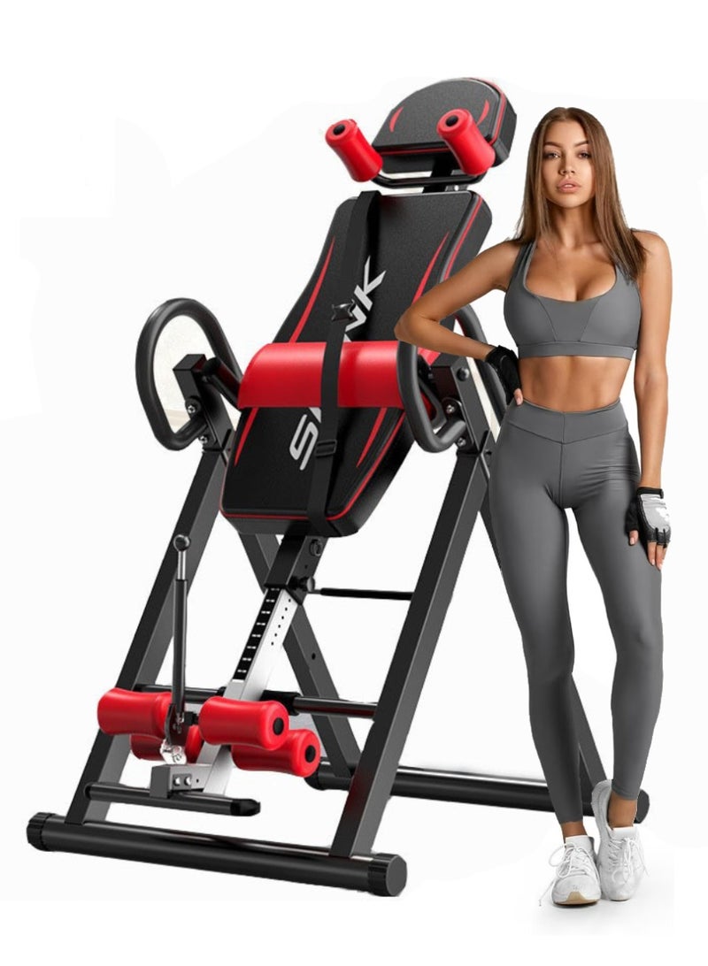 Inversion Table, Adjustable Back Stretch Machine for Back Pain Relief, Foldable Inversion Therapy Table for Home Fitness - Image 1