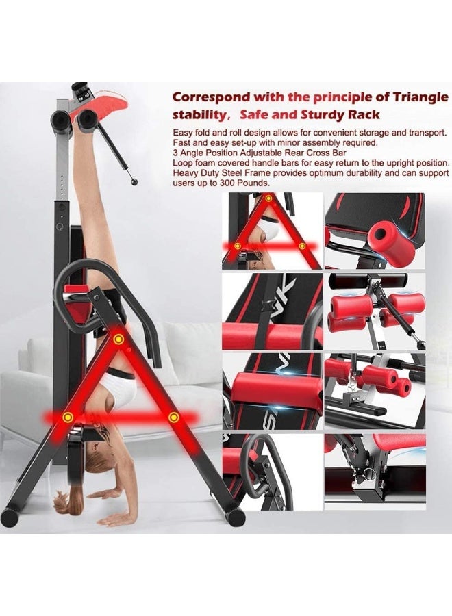 Inversion Table, Adjustable Back Stretch Machine for Back Pain Relief, Foldable Inversion Therapy Table for Home Fitness - Image 4