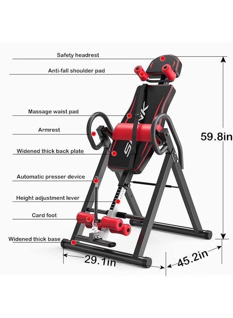 Inversion Table, Adjustable Back Stretch Machine for Back Pain Relief, Foldable Inversion Therapy Table for Home Fitness - Image 2