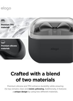 Elago Duo Hang for Samsung Galaxy Buds 3 Pro Case and Galaxy Buds3 Case Cover with Carabiner - Clear | Black  - Image 3