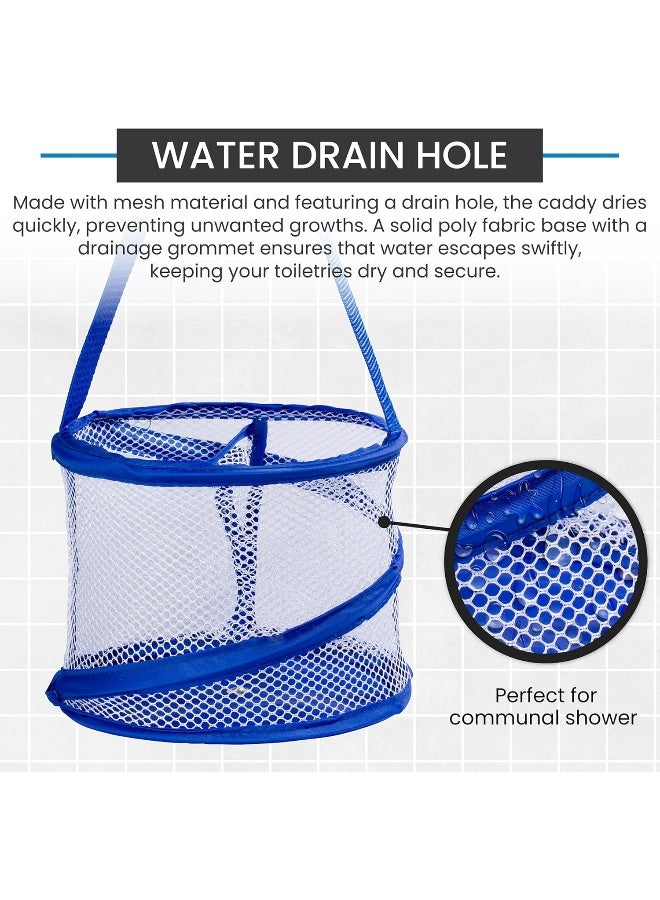 Handy Laundry Foldable Shower Caddy Collapsible Portable Drainage Hole Carry Handle Large Compartments Great Organizer for Camp Travel Gym and Dorm Blue - Image 3