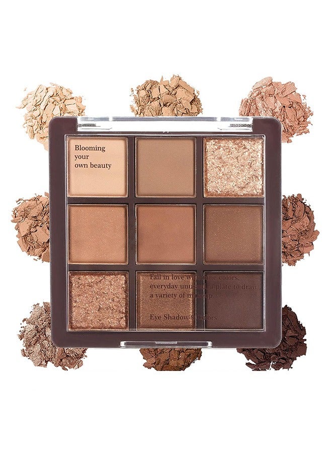 msmeeshu Eyeshadow Palette Chocolates 9 Colours Contour Palette Brown Eyeshadow Make Up Palettes Long Lasting Shimmer Matte Highly Pigmented Natural Look Travel Size Eye Shadows Palette For Women Girls - Image 1