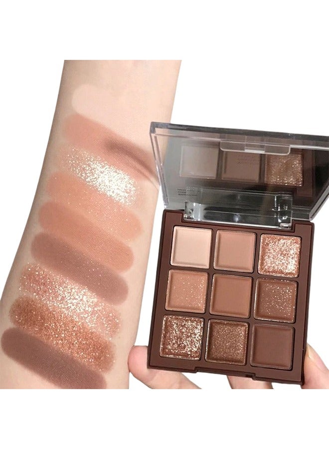 msmeeshu Eyeshadow Palette Chocolates 9 Colours Contour Palette Brown Eyeshadow Make Up Palettes Long Lasting Shimmer Matte Highly Pigmented Natural Look Travel Size Eye Shadows Palette For Women Girls - Image 4