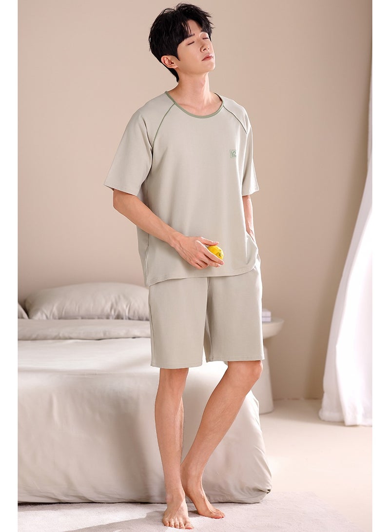 Men's Cotton-Modal Short-Sleeve Pajama Set sleepwear  | Lightweight & Breathable Sleepwear | Cool & Comfortable Homewear for Indoor Relaxation  - Image 1