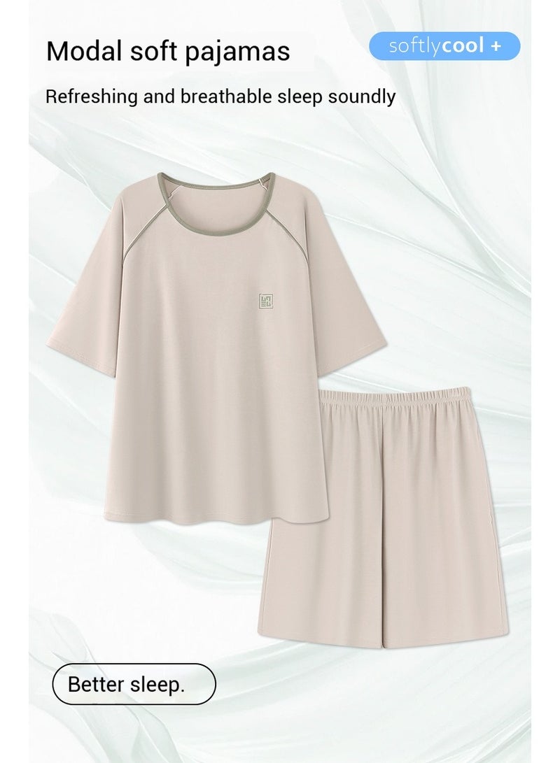 Men's Cotton-Modal Short-Sleeve Pajama Set sleepwear  | Lightweight & Breathable Sleepwear | Cool & Comfortable Homewear for Indoor Relaxation  - Image 2