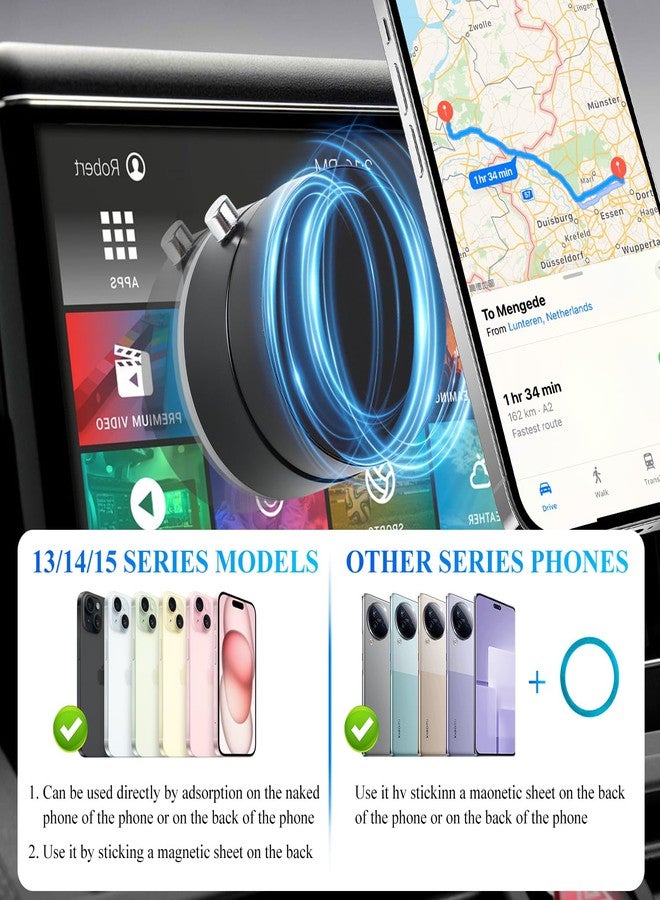 Kanroadi Vacuum Magnetic Suction Phone Holder, 2025 New Magnetic Suction Phone Mount, Foldable Portable Double-Sided Vacuum Magnetic adsorption Adjustable Mobile Phone Holder for All Phones (Black) - Image 5