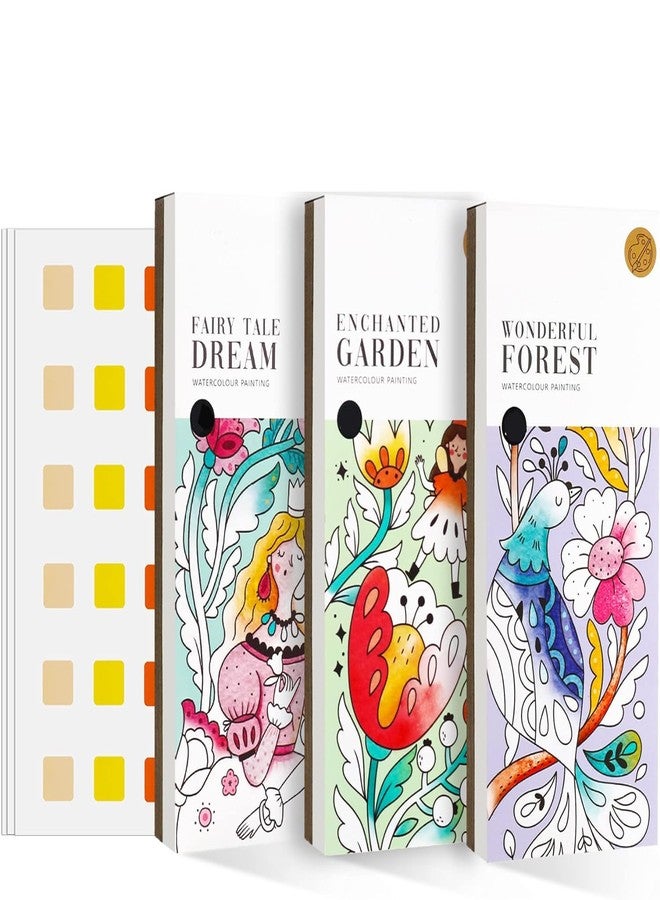 Crackles Pocket Watercolor Paint Book, Pocket Watercolor Sketchbook, Upstrong Pocket Watercolor Book, 6colors 20sheet Solid Watercolor Book Paint Set, for Kids, Adults (Random Designs Pack of 12) - Image 1