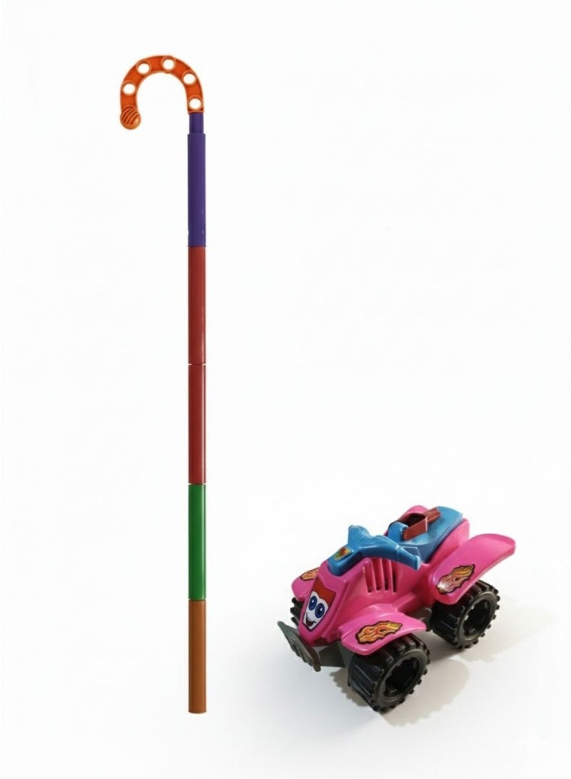 لعبة سيارة بيتش باجي دوارة للأطفال بعصاية تركيب | عربية أرضية بعجلات تتحرك وتدور، لعبة ممتعة لتنمية الحركة والتوازن