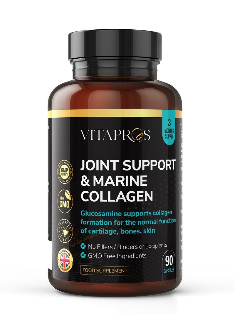 VITAPROS Joint Support & Marine Collagen – Joint, Cartilage & Mobility Formula with Glucosamine, Chondroitin, MSM & Vitamin C – Flexibility, Comfort & Connective Tissue Support - Image 1