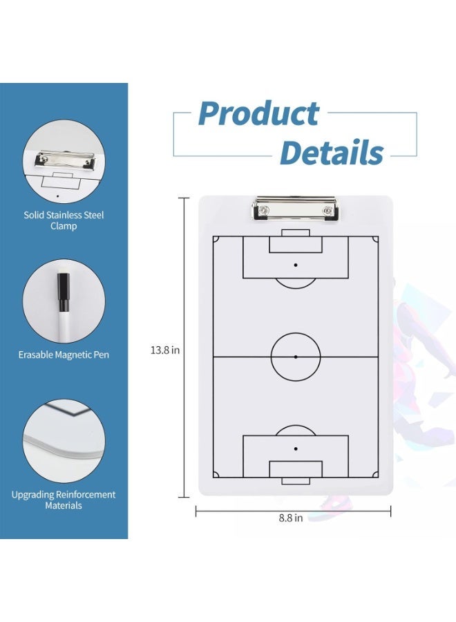 Bukela Whiteboard, Erasable Soccer Whiteboard, Double-Sided Whiteboard, Suitable For Soccer Training, Comes With Markers - Image 2