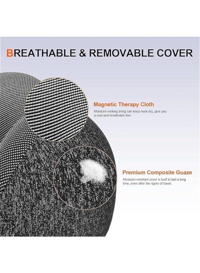 HOOKOR Neck Pillow for Travel, Memory Foam Travel Pillow with Hood, Adult Airplane Pillow for Head Rest Neck Support, Portable Pillow for Office Cars Trains Long Flights Sleeping (Black) - Image 4