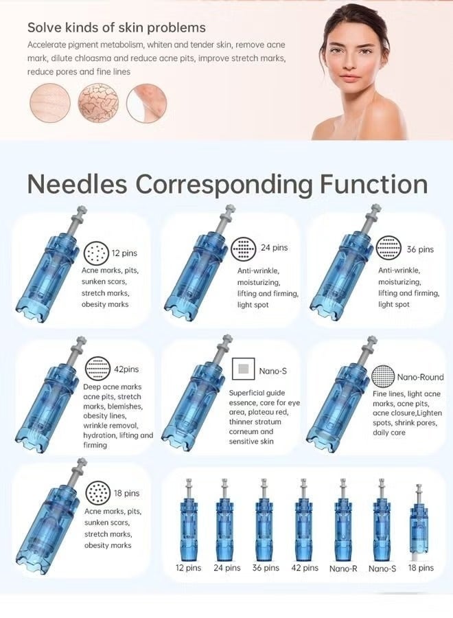 Dr.pen Drpen M8S/A9 Micro Needle Pen Replacement Cartridges 10pcs 12 Needle Genuine Leather Automatic Pen Clip Slot Cartridge - Image 5