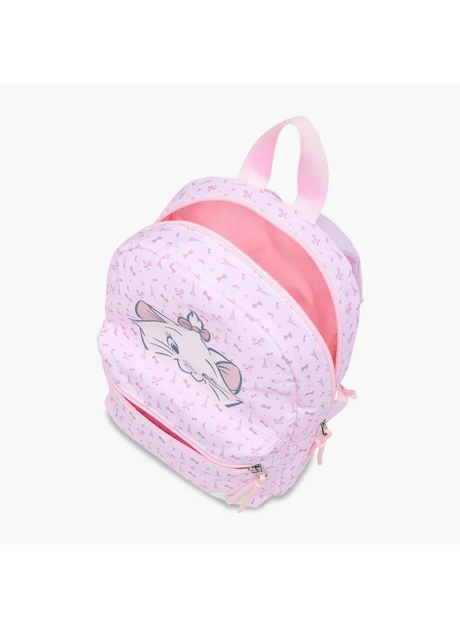 Disney Girls Marie Print School Backpack with Adjustable Shoulder Straps - 31x24x10 cms