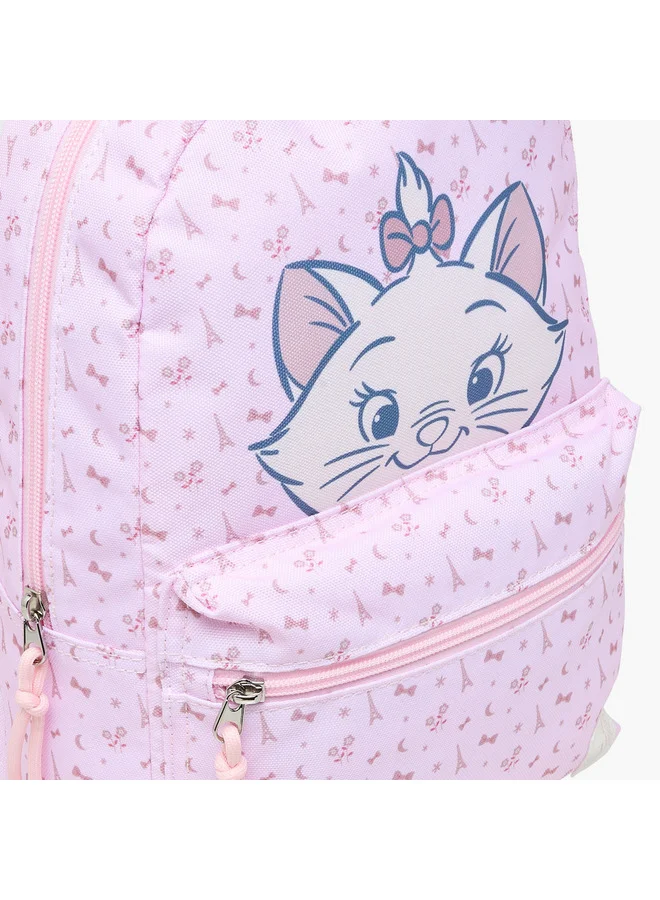Disney Girls Marie Print School Backpack with Adjustable Shoulder Straps - 31x24x10 cms