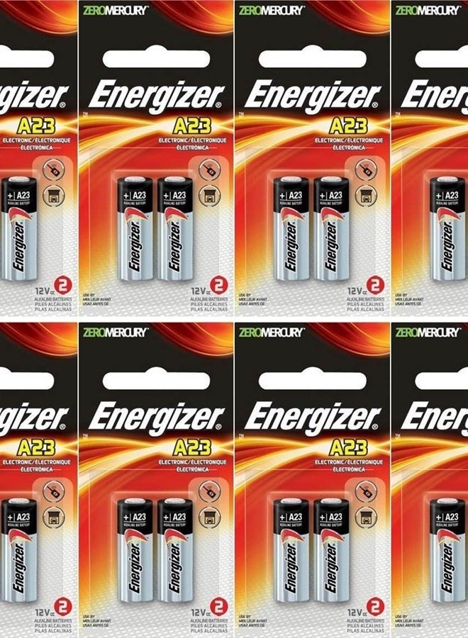 Energizer 8 × بطارية إنرجايزر 23A A23 12 فولت قلوية 2 على بطاقة، في عبوة إنرجايزر الأصلية