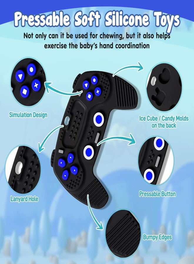 Kidology Baby Teethers – Silicone Remote & Game Controller Shaped Teething Toys |Infant Teether for Teething Relief | Sensory Chew Toys for Boys & Girls 3+ Months | Baby Gift Set- Pack of 2 (Black) - Image 3