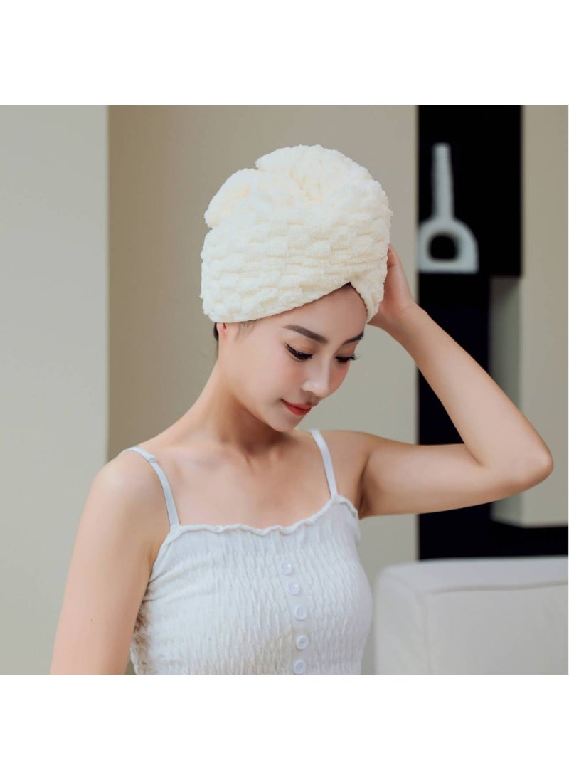 Generic 2024 Cloud Pattern Gold Velvet Quick-Dry Hair Towel CapGolden Turtle velvet single layer [Milky White]] Golden Turtle velvet single layer [Milky White]] 