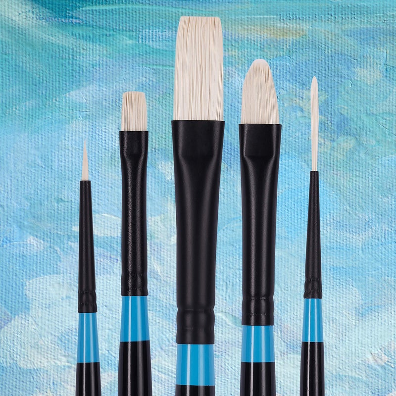 Princeton Aspen 6500 5pc Professional Paint Brushes - Princeton Acrylic Brushes - Synthetic Oil Painting Brush for Oil Acrylic & Gouache - Filbert Striper Flat & Round Set of Art Brush - Image 4