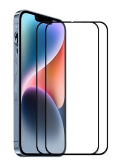 Houmt Screen Protector For 14 6.1 Inch 2 Pack Full Coverage 9D Tempered Glass Film Compatible With iPhone 14/13/13 Pro Clear/Black  - Image 1