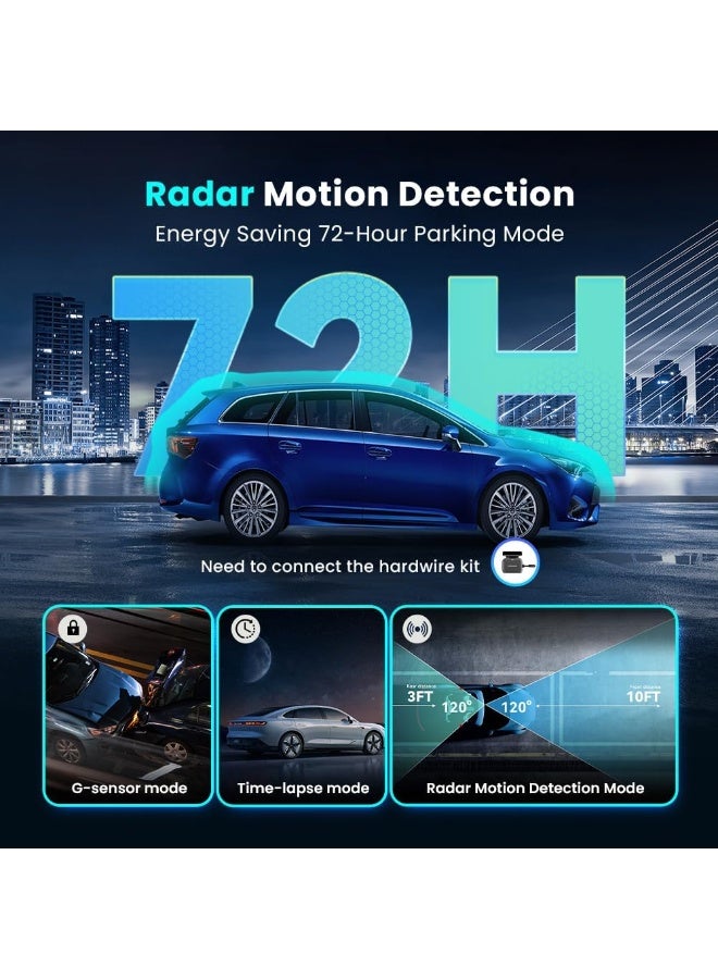 DDPAI 4K Dash Cam for Cars, Front and Rear 2160P+1080P Dashcam Built-in 32G eMMC ADAS 5G WiFi GPS with APP Control 24 Hours Parking Monitor, N5 Dual - Image 2