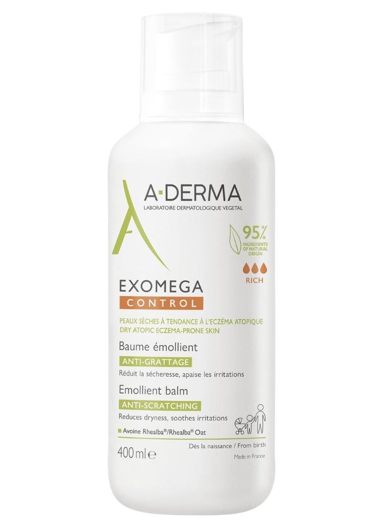 ADERMA A Derma Exomega Control Emollient Balm 400ml  - Image 1