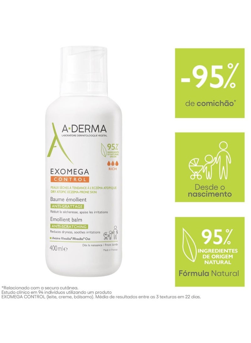 ADERMA A Derma Exomega Control Emollient Balm 400ml  - Image 3