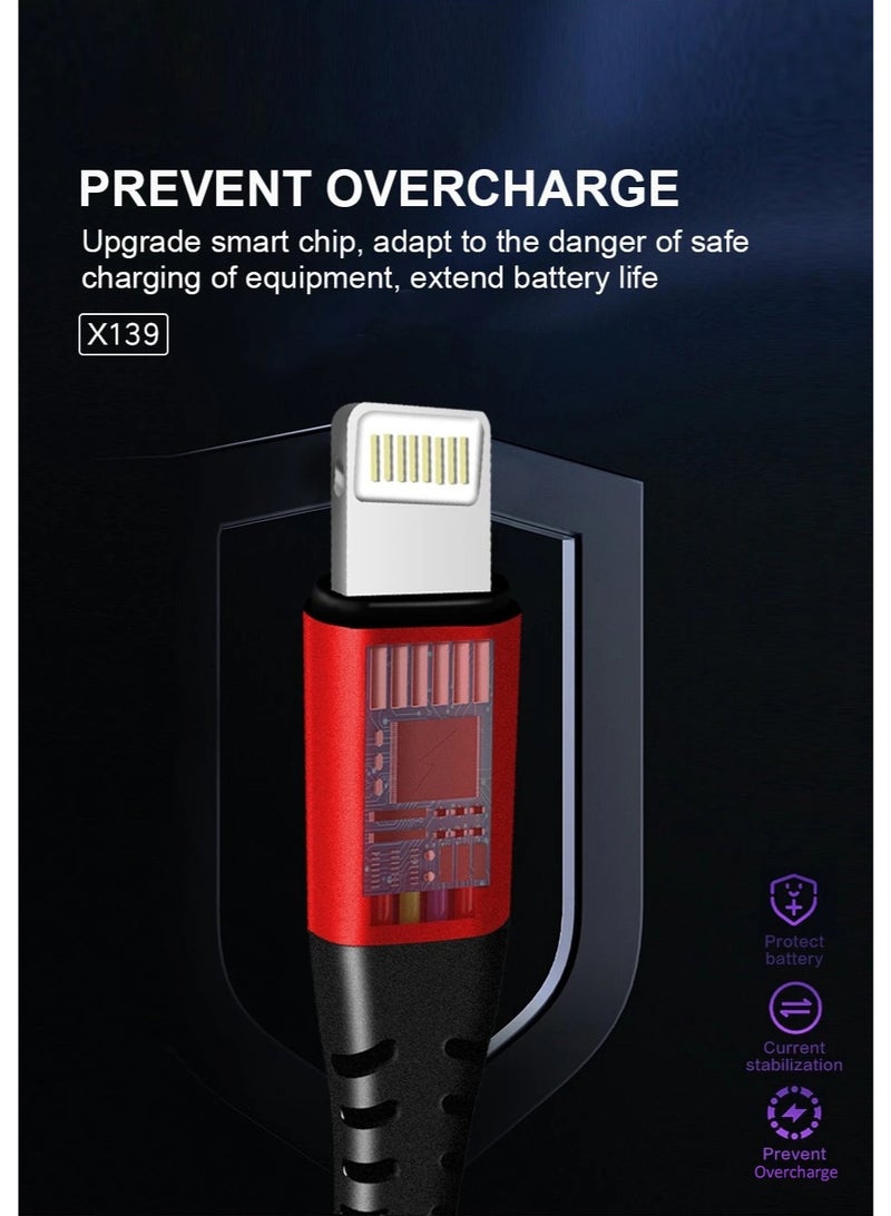 WUW 2 Pcs 2.4A 12W USB to USB-C Fast Charging and Data Transfer/Sync Cable for USB-C Smartphones, iPad & Tablet, Macbook & Laptop, Mobile Accessories, Electronics & Digital Devices, Red & Gold - Image 4