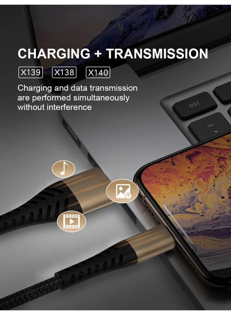 WUW 2 Pcs 2.4A 12W USB to USB-C Fast Charging and Data Transfer/Sync Cable for USB-C Smartphones, iPad & Tablet, Macbook & Laptop, Mobile Accessories, Electronics & Digital Devices, Red & Gold - Image 5