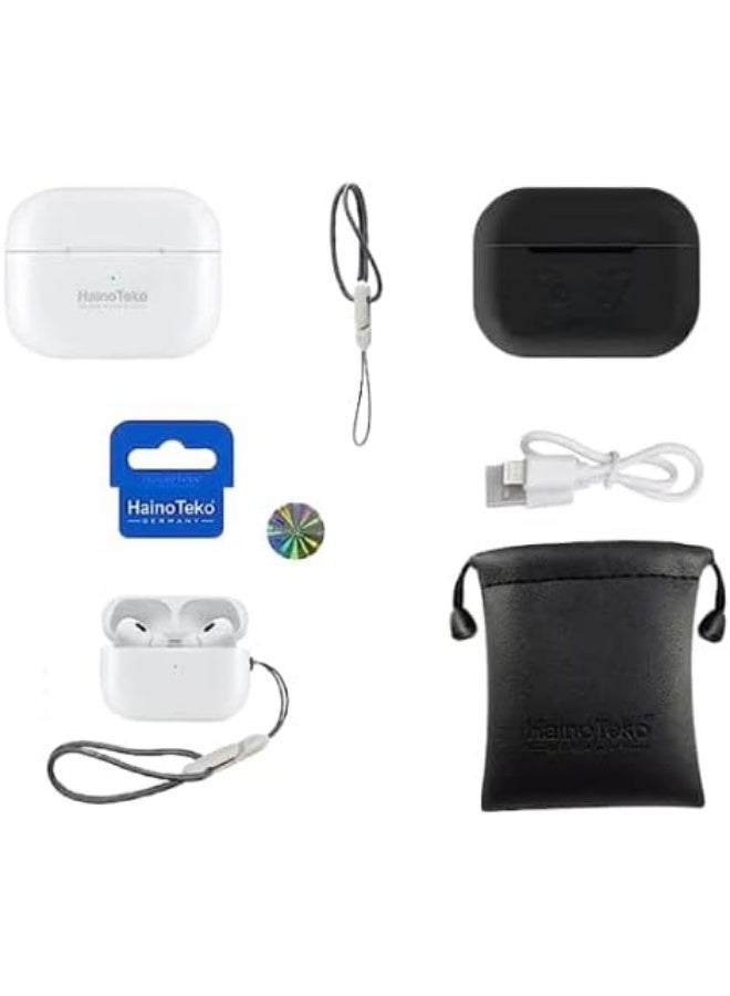 Haino Teko Air 5 Germany Wireless In-Ear Bluetooth Earphones – Haino Teko Air 5, Compatible with iPhones & Androids, High-Quality Sound, Comfortable Fit, Long Battery Life, Touch Control, Noise Isolation, Sleek White Design - Image 2