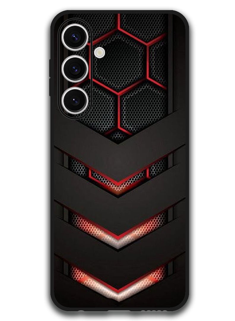 Theodor Protective Case Anti Scratch Shock Proof Bumper Cover For Samsung Galaxy S24 FE red & black - Image 1