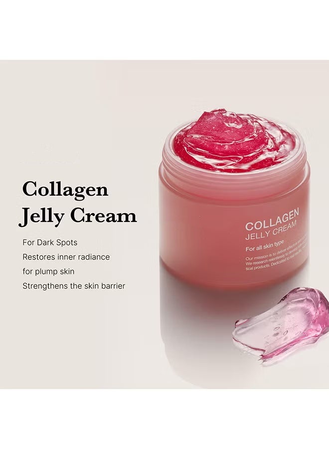 Collagen Jelly Cream: Niacinamide & Freeze-Dried Hydrolyzed Collagen | 24H Radiance, Barrier Boost & Firming(3.71 fl oz) - Image 2