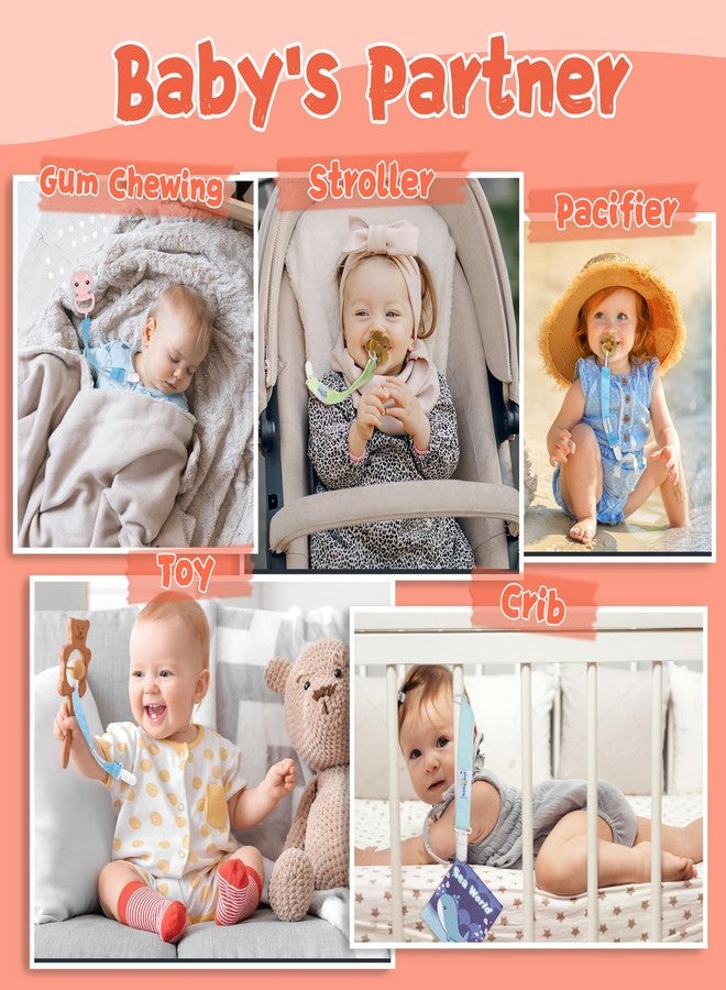 Babygoal Floral Pacifier Clips, 6 Pack Binky Paci Holder Clips and Leash for Boys and Girls Fits for Most Pacifier, Binkie Styles & Baby Teethers & Toys and Gift 6PS21 - Image 5