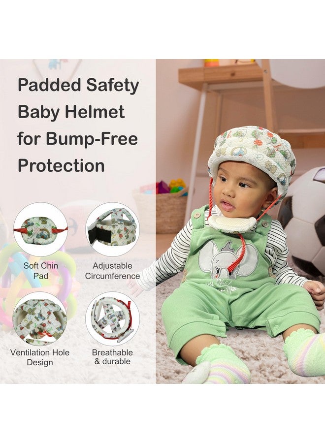 موذرلي خوذة أمان للأطفال مبطنة وجيدة التهوية من Motherly لحماية خالية من الصدمات، واقي رأس الطفل، قبعة/خوذة للأطفال الصغار، معدات أمان مع حزام ذقن قابل للتعديل وتهوية (الأبجدية) - Image 3