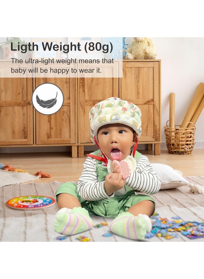 موذرلي خوذة أمان للأطفال مبطنة وجيدة التهوية من Motherly لحماية خالية من الصدمات، واقي رأس الطفل، قبعة/خوذة للأطفال الصغار، معدات أمان مع حزام ذقن قابل للتعديل وتهوية (الأبجدية) - Image 5