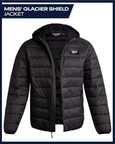 Reebok Mens Puffer Jacket - Lightweight Quilted Glacier Shield Plus Size Puffer Jackets for Men - Insulated Mens Winter Coats, Size 5X-Large, Charcoal - Image 2