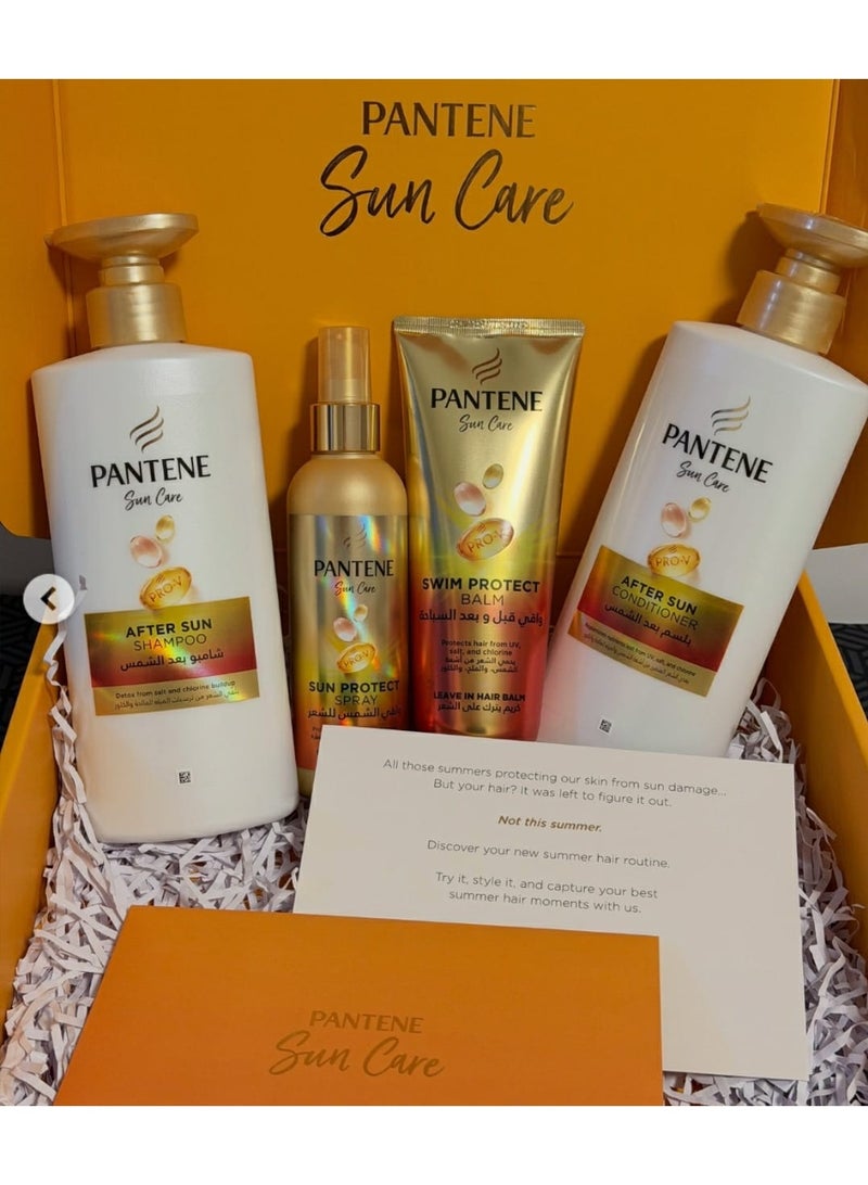 Pantene Sun Care Pro-V Hair Set (4 Pieces) – After Sun Shampoo 500ml, After Sun Conditioner 500ml, Swim Protect Balm & Sun Protect Spray - Image 3