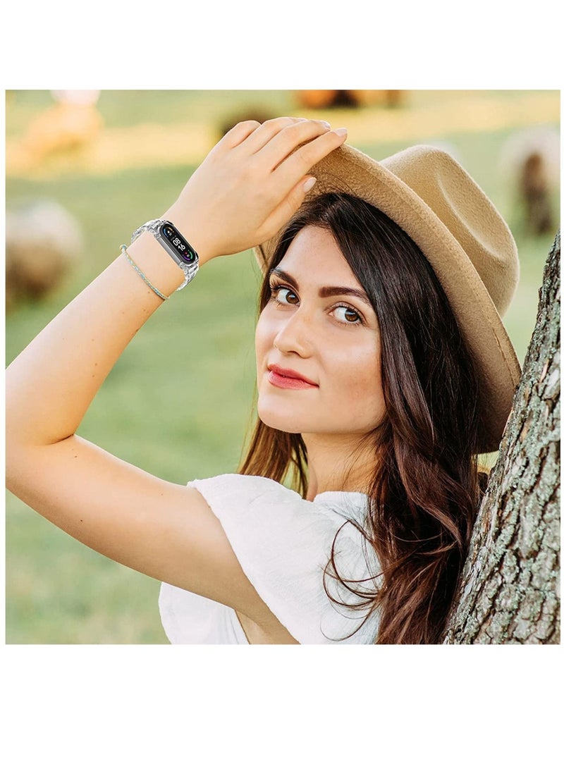 Captaintech Replacement Strap Sport Wristband Adjustable Bracelet for Xiaomi Mi Band 5 Bands for Xiaomi Mi Band 6 Bands 2 Pack (Clear Clear) - Image 5