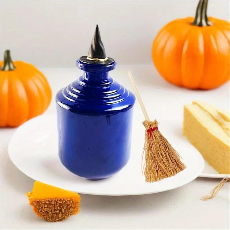 Miniature Artificial Mini Straw Brooms 32Pcs Halloween Party Photo Props Mini Witch Hat Mini Broom Miniature Straw Brooms - Image 4