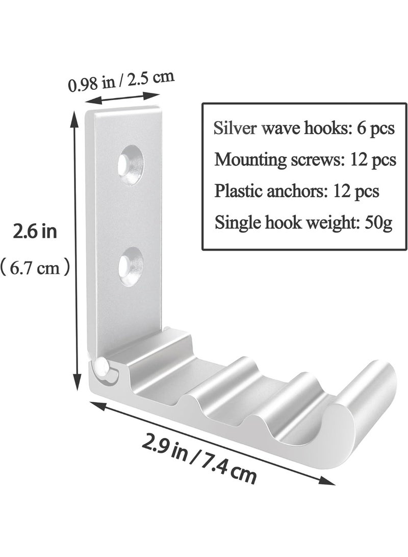 HOMESTAR 6 Pack Folding Wall Hooks, Heavy Duty Space-Saving Foldable Design Wall Mounted Multi-Purpose Hooks for Coats, Towels, Hats, Backpacks - Image 2